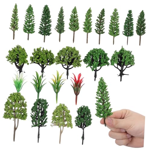 NUOBESTY 40 Stück Miniatur Modellbäume für DIY Landschaftsbau Plastikfarbene Miniatur Bäume mit Realistischen Details Vielseitig für Dioramen Bastelprojekte und Micro Landschaften von NUOBESTY