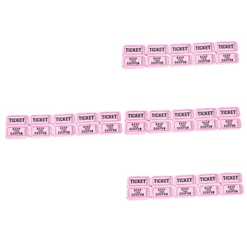 NUOBESTY 400 STK Lotterie-Ziehungsscheine Lose Schild Eintrittskarte für Veranstaltungen Karten für Party Partykarten Kinokarten Flugblatt Etikett Zubehör Eintrittskarten Papier Rosa von NUOBESTY