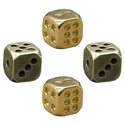 NUOBESTY 4Pcs Alte Messing Würfel Solide Metall RPG Rolle Spielen Spiel Würfel Lernen Würfel Casino Partei Liefert von NUOBESTY