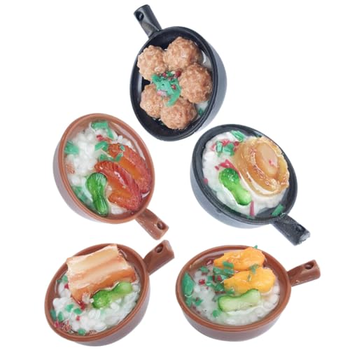 NUOBESTY 5 Stück 1:12 Puppenhaus-Miniatur-Lebensmittel Puppenhaus-Lebensmittel Desserts Chinesische Merkmale Miniatur-Lebensmittel Puppenhaus-Spielzeug Küche Esstisch Dekoration Zubehör von NUOBESTY