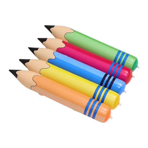 NUOBESTY 5 Stück Teiliges Aufblasbare Riesen Bleistiftspielzeuge PVC Hammer Barbell Kindersport Kindergarten Lernhilfe Geburtstag Party Dekoration Back To School Ballon von NUOBESTY