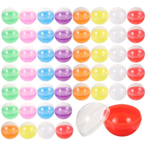 NUOBESTY 50 Stück Durchsichtige, Befüllbare Kunststoffkugeln – 45 Mm Große, Wiederverwendbare, Runde Ornamentkapseln zum Selbermachen für Spielzeug, Süßigkeiten, Partygeschenke Und von NUOBESTY