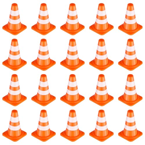 NUOBESTY 50 Stück Mini-Verkehrskegel Mini-Baukegel Sicherheitsdekorationen Für Den Arbeitsplatz Orangefarbene Für Kinder von NUOBESTY