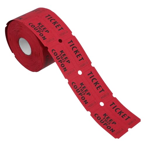 NUOBESTY 500 Stück Lottoscheine Auf Rolle Tombola Lose Tombola Tickets Tombola Los Spinner Kinotickets Tombola Preise Tickets Für Veranstaltungen 170 G Doppel Offset Papier Rot von NUOBESTY