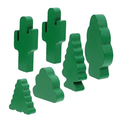 NUOBESTY 6 Stück Teiliges Mini Holzbäume und Kakteen Detailreiche Mikro Landschaftsdekoration für Sandtisch und Kreative DIY Holzblöcke für Miniatur Wald und Garten Szenerien von NUOBESTY