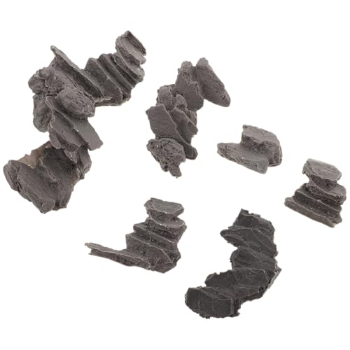 NUOBESTY 6 Stück Teiliges Miniatur Stein Treppen für Gartenfeenpfad Realistische Dekorative Gartenstufen mit Antiker Steinstruktur Miniatur Landschaftsdekoration für Modelleisenbahn und von NUOBESTY