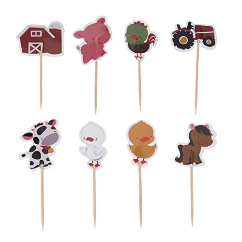 NUOBESTY 72 Stücke Bauernhoftiere Kuchen Topper Cupcake Picks Bauernhof Traktor Tortenstecker Zahnstocher Kuchendeko für Baby Kindergeburtstag Party Deko NUOBESTY 72 Stücke Bauernhoftiere Kuchen Topper Cupcake Picks Bauernhof Traktor Tortenstecker Zahnstocher Kuchendeko für Baby Kindergeburtstag Party Deko von NUOBESTY