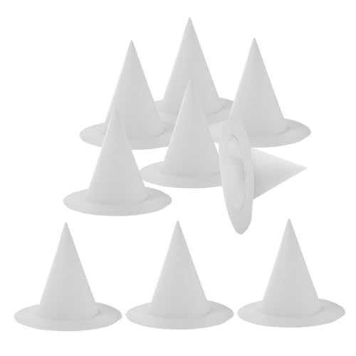 NUOBESTY 8 Stück Teiliges Diy Hexenhut für Weiße Bastelhüte Papier zum Bemalen für Halloween Feiern Kreative Kunstzubehör für Interaktive Deko und Bastelaktivitäten von NUOBESTY