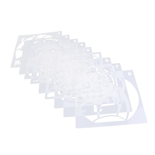 NUOBESTY 9 Teilige Halloween Schnitzschablone Dekoration Halloween Malvorlagen Zeichenvorlagen Für Halloween Zeichenschablonen Hohle Malvorlage Abs Weiß von NUOBESTY