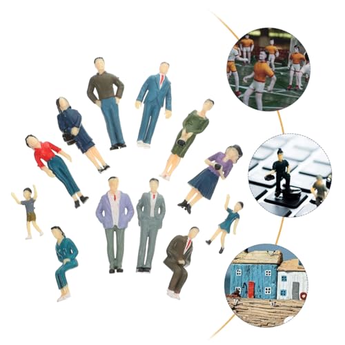 NUOBESTY 96 STK Simulationscharaktermodell Modellbahnleute gemalte Menschenmodelle Spielzeug Requisiten für das Layout von Bahnhöfen Layout-Requisiten Schurke Statue Sandkasten schmücken von NUOBESTY