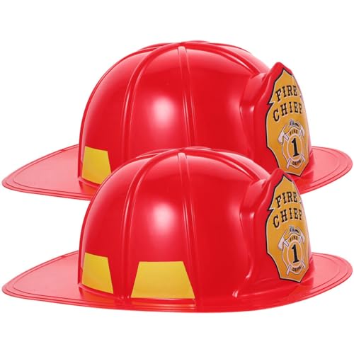 NUOBESTY Feuerwehrmann-Hut Für Erwachsene 2 Stück Feuerwehrmann-Kostüm Helm Feuerwehrmann-Helm Feuerwehrmann-Schutzhelm Feuerwehrmann-Cosplay-Kostüm Für Feuerwehrmann-Verkleidung von NUOBESTY