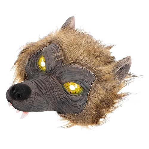 NUOBESTY Halloween-Werwolfgesicht Tier Werwolf-Kostüm Wolf Kostüm Kinderkleidung Maske Kleider Cosplay-Requisite Kostümzubehör menschlicher Kopf bilden Haube schmücken Requisiten Emulsion von NUOBESTY