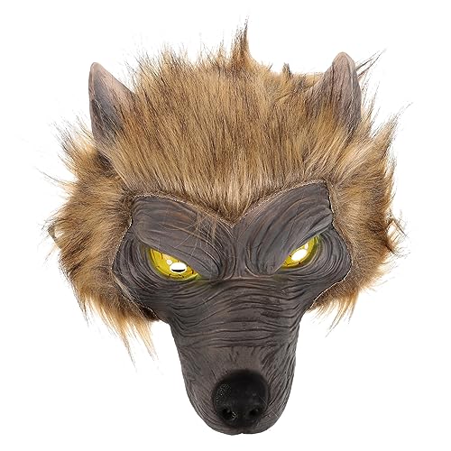 NUOBESTY Halloween-werwolfgesicht Halloween-cosplay-maske Werwolf-kopfmasken Wolf-cosplay-maske Lustige Maske Dekorative Maske Tiermaske Maske Für Karneval Grimasse Unheimlich Emulsion Kind von NUOBESTY