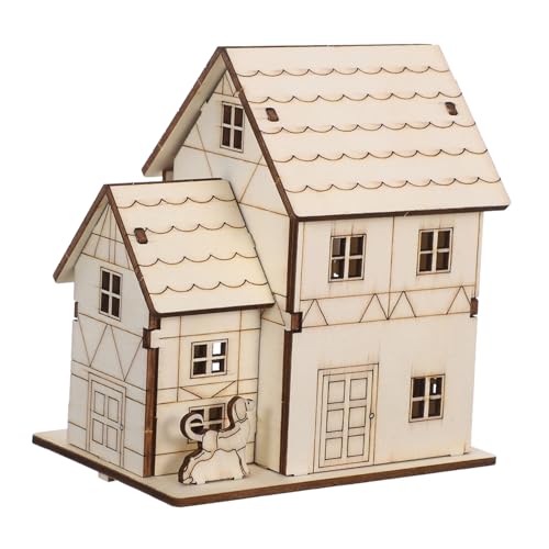 NUOBESTY Holzhaus Bausatz mit LED Beleuchtung DIY Holzvilla Puzzle Stressfreies Holzpuzzle für Erwachsene Lernspielzeug für Familie und Bastelfreunde NUOBESTY Holzhaus Bausatz mit LED Beleuchtung DIY Holzvilla Puzzle Stressfreies Holzpuzzle für Erwachsene Lernspielzeug für Familie und Bastelfreunde von NUOBESTY