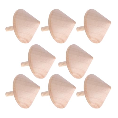 NUOBESTY Holzkreisel 8 Stück Unfertige Kreiselspielzeuge Holz Kreisel Bastelset Bemalen Sie Ihr Eigenes Holzspielzeug Unbemaltes Holzrohlingskreisel-Modell Für Kinder Lernspielzeug von NUOBESTY
