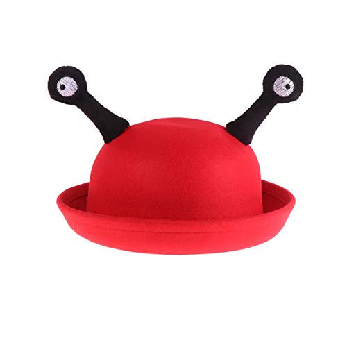 NUOBESTY Hut Für Kinder Kinderhüte Kinder Zylinder Melone Schnecke Augen Kappe Kreative Interessante Casual Hut Kappe für Kinder Kleinkinder Kinder (Rot) Cosplay-Hut Kinderhaube von NUOBESTY