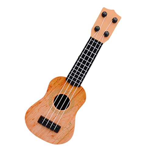 NUOBESTY Kindergitarrenspielzeug Klassisches Ukulelespielzeug 4 Saiten Mini-Musikinstrumente Lernspielzeug für Kleinkinder Kinder Jungen Mädchen Anfänger Hellbraun von NUOBESTY