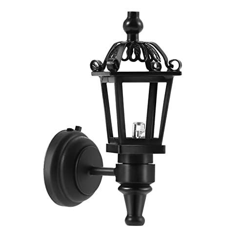 NUOBESTY Led-Wandlampe Im Maßstab 1:12 Für Puppenhäuser – Schwarze Miniatur-Laternenleuchte Für Die DIY-Dekoration Von Puppenhäusern Beleuchtungszubehör Für Minihäuser von NUOBESTY