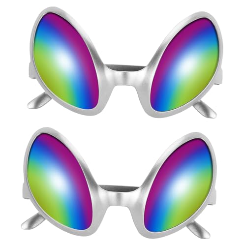 NUOBESTY 2stücke Alien Brille Mit Lustigen Gläsern Für Partys Dekorative Brillen Für Cosplay Silvester Und Feiertagsgeschenke Universelle Für Erwachsene von NUOBESTY