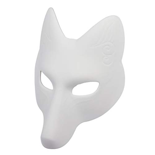 NUOBESTY Maskenmaske, Jungfrauenfuchs, 29 × 18 cm, Maskerade, Basteln, Masken, blanko, zum Bemalen, Halloween, Fuchs, Masken, unlackiert, für Partei-Zubehör, von NUOBESTY