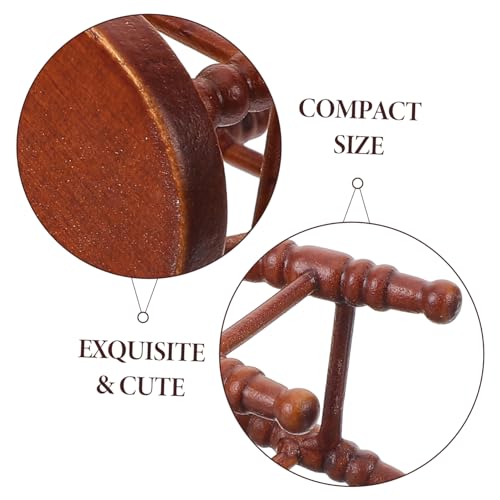 NUOBESTY Maßstab Kompakter Mini Holzstuhl mit Feinen Details Dekoratives Puppenmöbel für Puppenhaus Geeignet für Kreative Miniaturszenen und Spielspaß von NUOBESTY