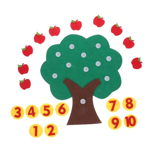 NUOBESTY Mathematik Lernspielzeug Baum aus Filz Nicht Gewebtes Pädagogisches Zahlen-Matching-Spiel für DIY Baum Zählspielzeug Praktisches Bildungsset für Kindergarten von NUOBESTY