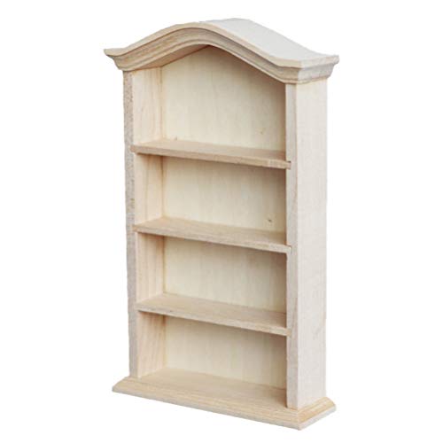 NUOBESTY Mini-Aufbewahrungsregal Im Maßstab 1:12 - Miniatur-Regal Aus Holz Modell-Bücherregal Schrankorganisation Für Puppenhauszubehör von NUOBESTY