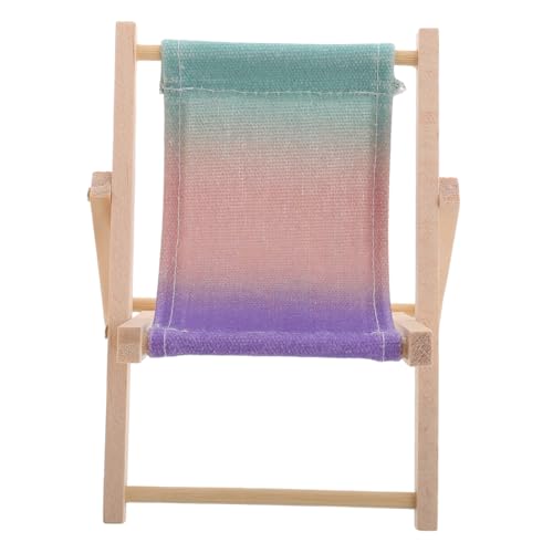NUOBESTY Mini-Stuhl Handyhalterung Liegestuhl Handy-klappständer Puppenhausdekoration Am Strand Handyhalter Für Schreibtisch Niedlich Mini-schreibtischzubehör Strandkorb Miniatur Stoff von NUOBESTY