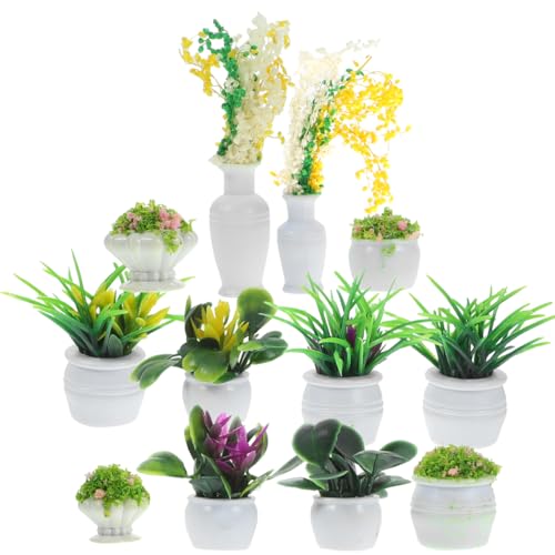 NUOBESTY Mini-Topfblumen, Miniatur-Puppenhaus-Pflanzenmodelle, künstliche kleine Gründekorationen für Mikro-Landschaft, Bonsai-Ornament, Puppenhaus-Zubehör, 13 Stück NUOBESTY Mini-Topfblumen, Miniatur-Puppenhaus-Pflanzenmodelle, künstliche kleine Gründekorationen für Mikro-Landschaft, Bonsai-Ornament, Puppenhaus-Zubehör, 13 Stück von NUOBESTY