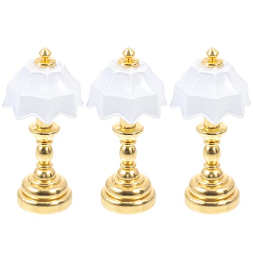 NUOBESTY Miniatur-Puppenstuben-Tischlampe Maßstab 1:12 Lampe Mini Tischlampe Modell Für Puppenstuben-Licht Möbelzubehör 3St von NUOBESTY