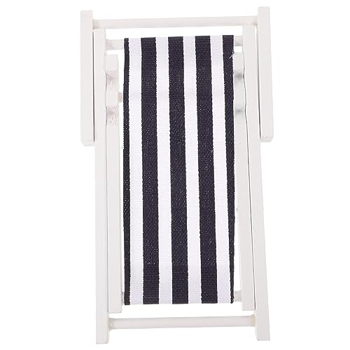 NUOBESTY Miniatur Strandstuhl Mediterraner Stil Holz Klappstuhl Dekoration Nautische Tischdeko Wohnzimmer Schlafzimmer von NUOBESTY