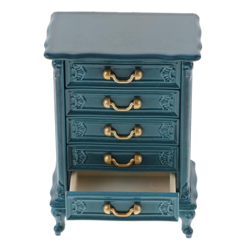NUOBESTY Miniatur-kommode aus Kunststoff im Maßstab 1:12, Mini-Schrank in Blau für Kinder, Winzige Puppenhaus-möbeldekoration NUOBESTY Miniatur-kommode aus Kunststoff im Maßstab 1:12, Mini-Schrank in Blau für Kinder, Winzige Puppenhaus-möbeldekoration von NUOBESTY