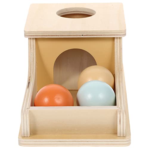 NUOBESTY Montessori Spielzeug, Montessori Ball Drop Box Farberkennungsspielzeug Baby Spielzeug Holzform Passende Box Frühes Pädagogisches Spielzeug Für Baby Kleinkinder (Bälle) von NUOBESTY