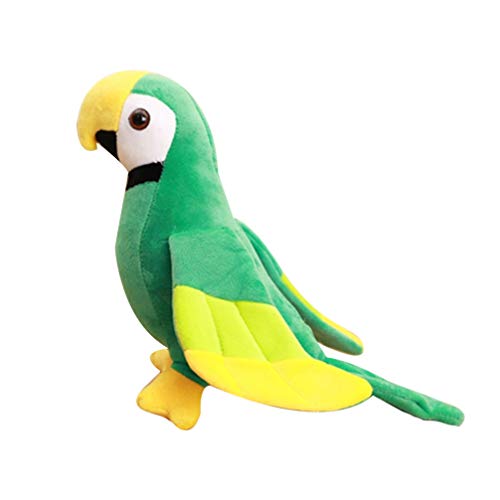 NUOBESTY Papagei Stofftier Lebensechte Papagei Plüsch Spielzeug Plüsch Papagei Flauschige Vogel Stofftier für Kinder Dekoration Grün M von NUOBESTY