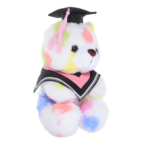 NUOBESTY Puppe für die Abschlusssaison Abschluss Tierpuppe Diplom-Puppe Abschlussgeschenk 2025 Studenten plüschbär Stofftierplüsch Mini-Abschluss-Stofftier PP Baumwolle Rosa von NUOBESTY