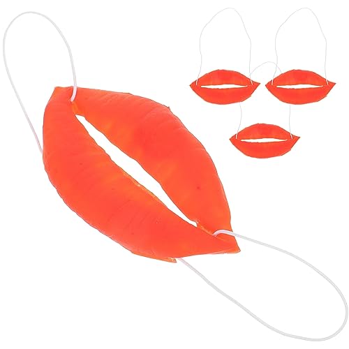 NUOBESTY Rote Lippen Requisiten Lustige Wurstmund-Requisiten Maskerade Cosplay Rote Lippen Requisiten Halloween-Witze-Requisiten Fotografie-Requisiten 4 Stück von NUOBESTY