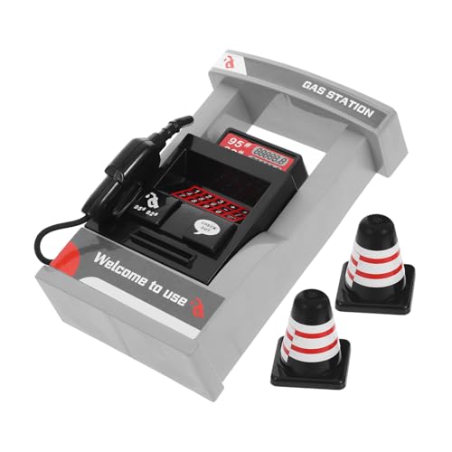 NUOBESTY Simuliertes Tankstellen Modell mit Digitalem Display Abgerundeten Kanten Miniatur Gasstation für Fördert Hand Auge Koordination und Kreative Lernspiele von NUOBESTY