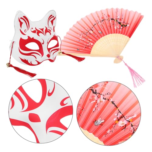 NUOBESTY Sommerliches Japanisches Fuchs Masken Fan für Cosplay und Masquerade Party Dekorative Leichte Fächer Maske mit Realistischer Verarbeitung für Fasching Halloween und NUOBESTY Sommerliches Japanisches Fuchs Masken Fan für Cosplay und Masquerade Party Dekorative Leichte Fächer Maske mit Realistischer Verarbeitung für Fasching Halloween und von NUOBESTY