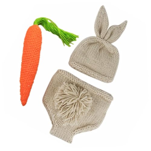 NUOBESTY Teiliges Neugeborenes Ostern Fotografie Kostüm Hasen Outfit mit Mütze und Hose für Babyfotoshootings und Hautfreundlich für Osterthemen von NUOBESTY