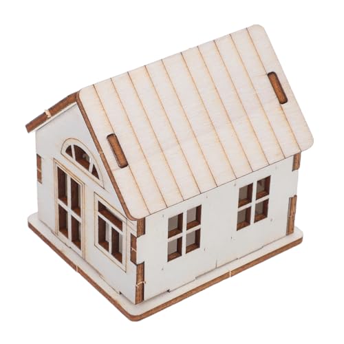NUOBESTY Unfertiges DIY Holzhaus Modell Bausatz aus Massivem Holz mit Natürlicher Maserung Detailreiches Puzzle für Erfahrene Bastler Vielseitige Miniatur Holzhäuser als Weihnachtsdeko und von NUOBESTY