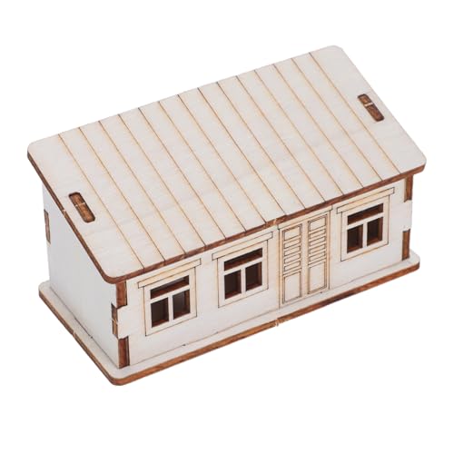 NUOBESTY Unfertiges Holzhaus Modell Bausatz Kleines DIY Holzhaus Deko zum Bemalen Vielseitiges und Weihnachtsdeko für Miniaturliebhaber von NUOBESTY