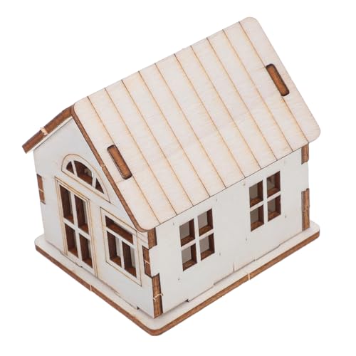 NUOBESTY Unfinished Holz Modellhaus Bausatz aus Massivem Holz mit Realistischer Struktur DIY Bastelset für Erwachsene und Vielseitige Dekoration für Wohn Arbeitszimmer für Kreative von NUOBESTY