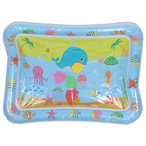 NUOBESTY Wassermatte Für Die Bauchlage Baby-Spielunterlage Aufblasbare Wasserspielmatte Für Kleinkinder Aktivitäts-Spielzentrum Für Die Frühe Entwicklung Wasserkissen Himmelblau 50 X 68 cm von NUOBESTY