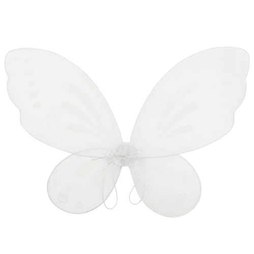 NUOBESTY WeißE SchmetterlingsflüGel Fee EngelsflüGel FüR MäDchen Prinzessin Party KostüM Geburtstag Kostümvorstellung von NUOBESTY