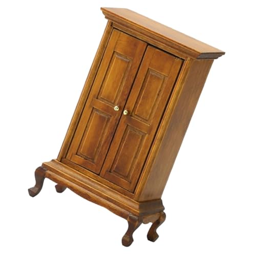 NUOBESTY kleines Möbelmodell puppenhaus zubehör winziger Kleiderschrank Miniaturmöbel Puppenhauszubehör Mini Möbelmodelle Miniatur -Schlafzimmermöbel Minischrank Schrank Schrank Holz Coffee von NUOBESTY