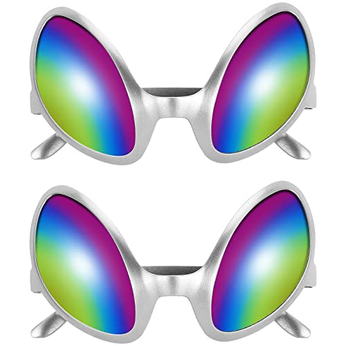 NUOBESTY skurrile Alien Brille Alien Kostüm Brille dekorative Brille Foto Requisiten Party Brille Party Favors 2ST (Silberrahmen) von NUOBESTY