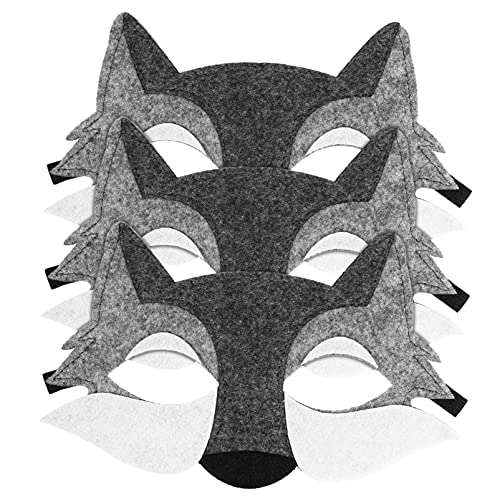 NUOBESTY Wolf Tiere, 3 Stück Filzmasken, Wolf, halbe Gesichtsmaske, Tiermasken, Kostüm, für Kinder, Party Favors () NUOBESTY Wolf Tiere, 3 Stück Filzmasken, Wolf, halbe Gesichtsmaske, Tiermasken, Kostüm, für Kinder, Party Favors () von NUOBESTY