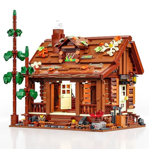 Mountain Cabin Bauklötze Set, 1969 Stück Kreative Wald Serie Architektur Modell Spielzeug, Wald Lodge Bausteine Modell Bauspielzeugset für Erwachsene und Jugendliche von NUOJIAYING