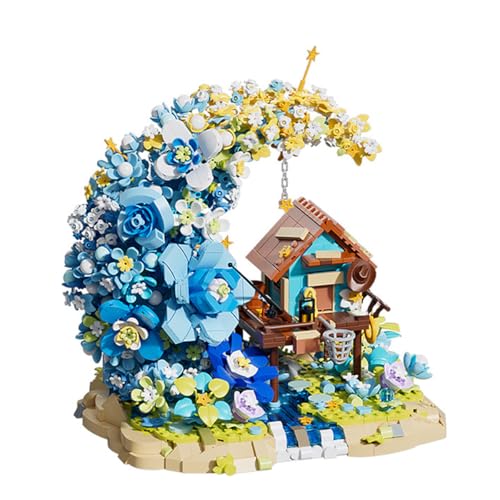 NUOJIAYING Blumenstrauß Bausteine Bausatz, 1622 Stück Mondblumen Pflanzen Bauset Halbmond Bausteine Blumen, Desktop Wand Heimdekoration, Geschenke zum Muttertag, Valentinstag von NUOJIAYING