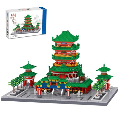 NUOJIAYING Chinesische Architektur-Bausteine, 4237 Klemmbausteine Tengwang-Pavillon Chinesische Alte Berühmte Architektur Modular Gebäude, Bausteine Modell Set für Kinder und Erwachsene von NUOJIAYING